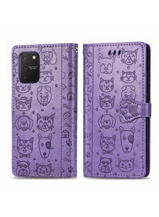 The Bros Case For Galaxy S10 Lite/A91 Cute Cat and Dog Embossed Horizontal Flip Leather Case with Bracket / Card Slot / Wallet / Lanyard - Image 2