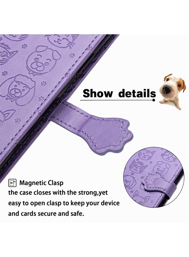 The Bros Case For Galaxy S10 Lite/A91 Cute Cat and Dog Embossed Horizontal Flip Leather Case with Bracket / Card Slot / Wallet / Lanyard - Image 5