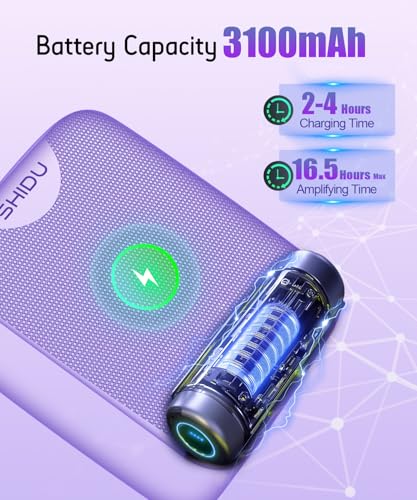 SHIDU 35W Power Voice Amplifier with Bluetooth Wireless Lavalier Microphone, Portable Teacher Mic with Speaker Personal Clip On Microphone System for Teacher Meeting Training-M500 (Purple) - Image 4