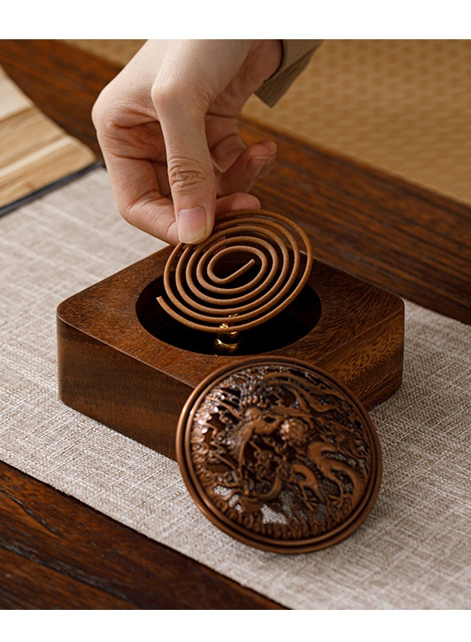 هومستر حامل حارق البخور العطرية مع غطاء منحوت معقد ، حامل العلاج بالعطور الداخلي للتأمل اليوغا المعيشة الديكور الفني الخمر للاسترخاء المنزلي ديكور المنزل - Image 5