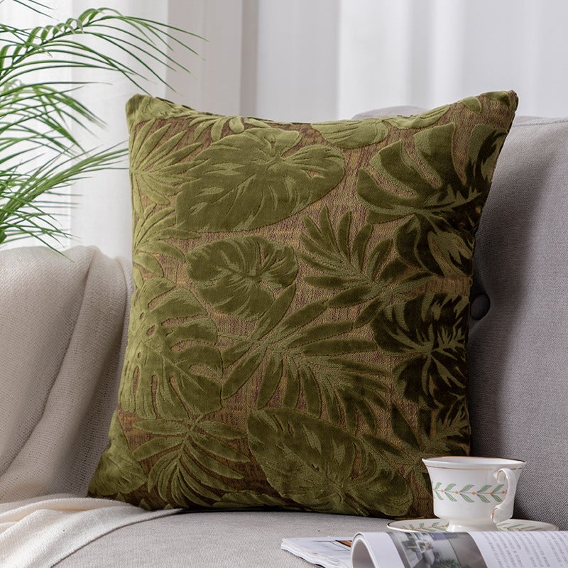 Internet Red Maple Leaf Cushion Office Nap Good Living Room Cushion Bedside Large Backrest Pillowcase Cut Velvet - Image 1