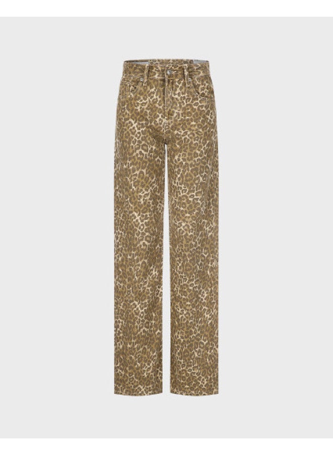 Zara women's Contrast Color Classic Leopard Print Casual Versatile Soft Comfortable Pants - Image 1
