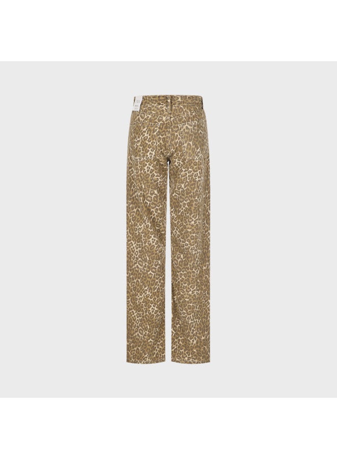 Zara women's Contrast Color Classic Leopard Print Casual Versatile Soft Comfortable Pants - Image 3