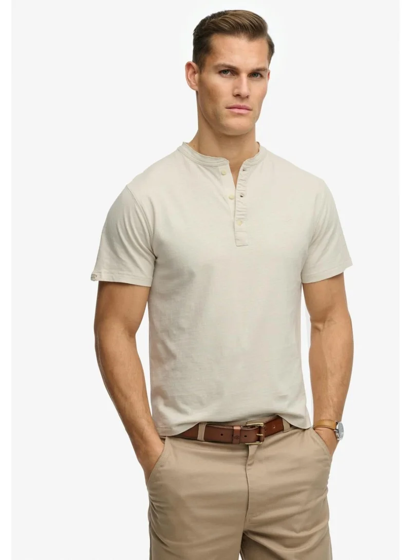 Superdry Classic Cotton Linen Short Sleeve Grandad T-shirt