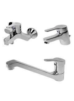 Ideal Standard Ideal Standard 3 Piece Slim Line Mixer Set, Silver 