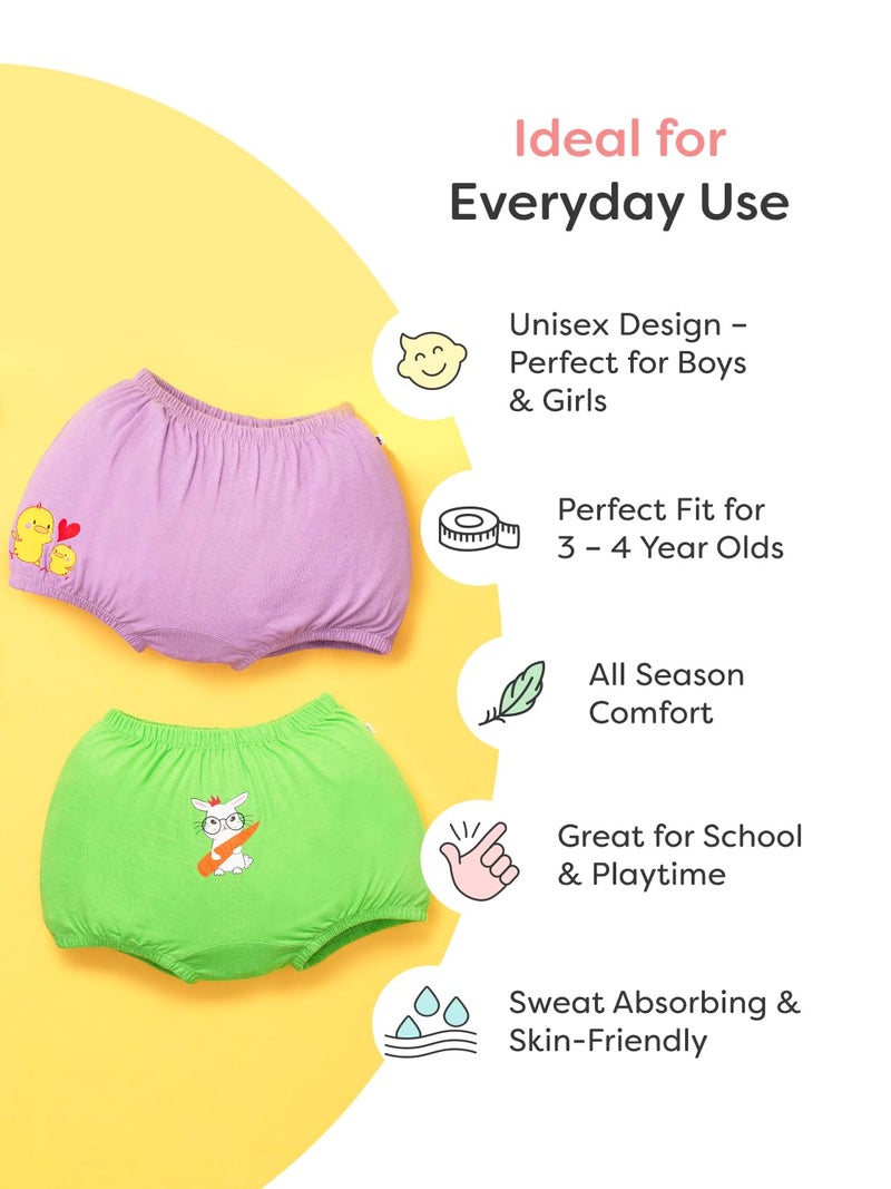 superbottoms Basic™ Bloomer for Kids| Unisex, 100% Pure Cotton Innerwear | Breathable & Soft Kids Underwear | Baby Bloomers for 12m – 18m | Farm Fun I Pack of 5 - Image 4