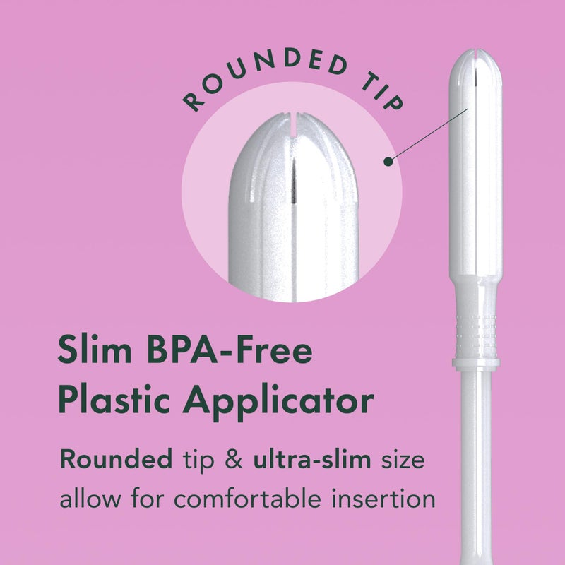Rael Tampons, Slim Applicator with Organic Cotton Core, Multipack, Regular and Super Absorbency, BPA-Free, Leak Locker Technology, Unscented, Chlorine-Free (40 Count, Bundle) - Image 2