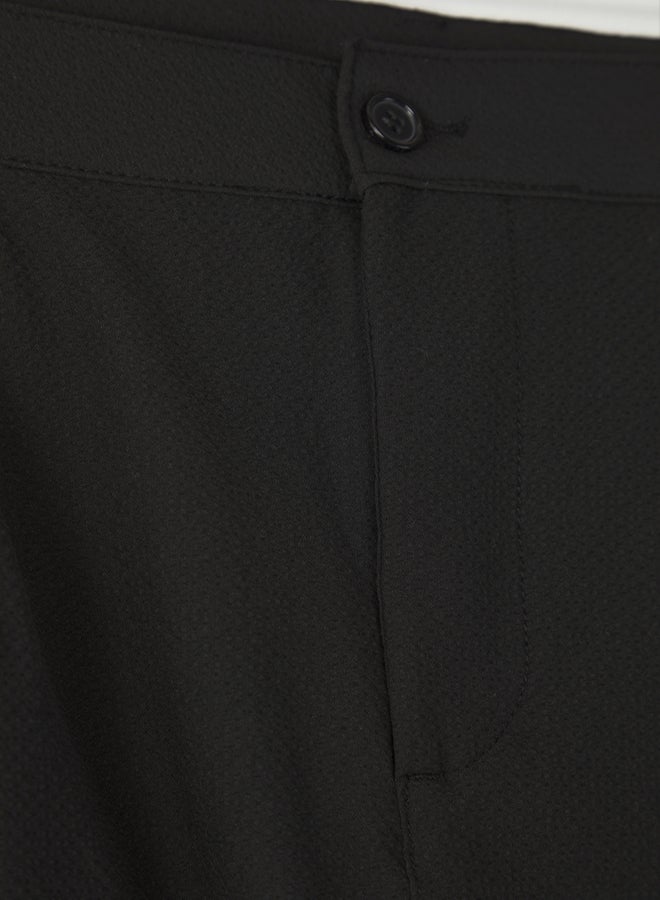 trendyol Black Carrot/Carrot/Comfortable Fit Seersucker Viscose Blended Pants - Image 5