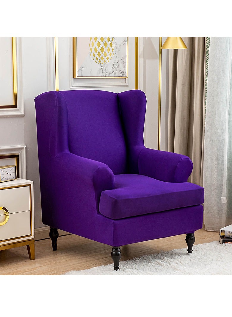 DUNISO غطاء أريكة قابلة للإمالة، غطاء كرسي بمساند ذراع عالية المرونة، غطاء مقعد نمر مغلف بالكامل، غطاء حماية للأثاث، غطاء أريكة مفرد، تصميم مقسم، عالمي لجميع الفصول، بنفسجي - Image 2