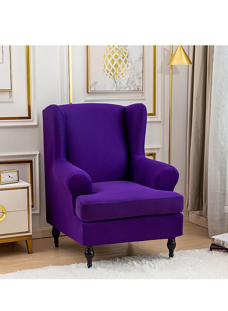 DUNISO غطاء أريكة قابلة للإمالة، غطاء كرسي بمساند ذراع عالية المرونة، غطاء مقعد نمر مغلف بالكامل، غطاء حماية للأثاث، غطاء أريكة مفرد، تصميم مقسم، عالمي لجميع الفصول، بنفسجي - Image 4