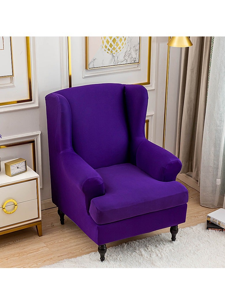 DUNISO غطاء أريكة قابلة للإمالة، غطاء كرسي بمساند ذراع عالية المرونة، غطاء مقعد نمر مغلف بالكامل، غطاء حماية للأثاث، غطاء أريكة مفرد، تصميم مقسم، عالمي لجميع الفصول، بنفسجي - Image 3