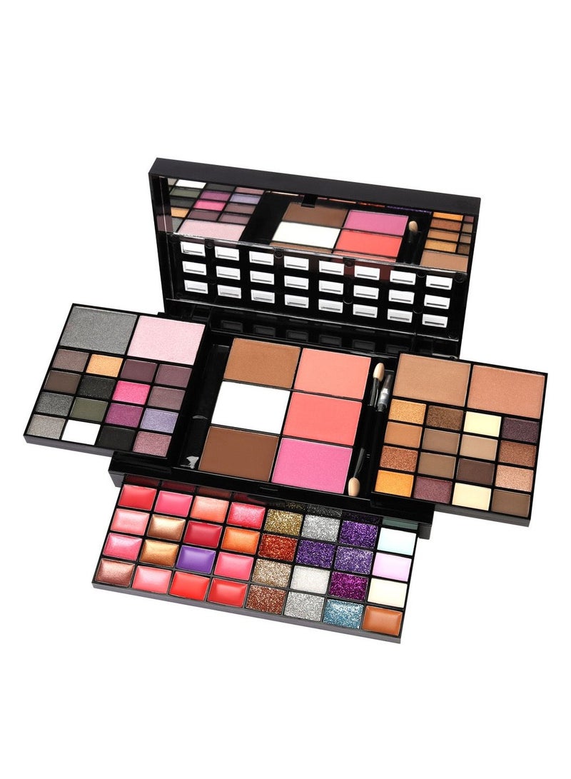 SEPROFE Makeup Kit For Women Full Kit - 74 colors makeup sets - 36 Eyeshadow, 28 Lip Gloss, 3 Contour Powder, 3 Brushes, 3 Blusher, 4 Concealer, 1 Mirror, three-dimensional pull type Combination Palette  - Image 1