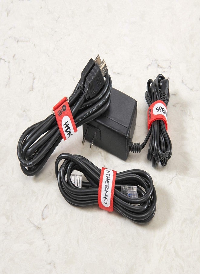 Wrap-It Storage Cinch-Straps, 5-in (20-Pack) Black - Hook and Loop Strap with Write on Label for Easy Cord Identification and Cable Management - Image 4