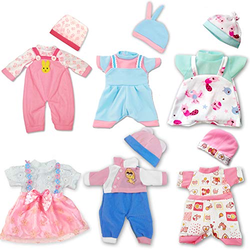 ARTST Doll Clothes12 inch Baby Doll Clothes 6 Sets Include 5 Caps fit for 10 11 12 inch Baby - Image 1