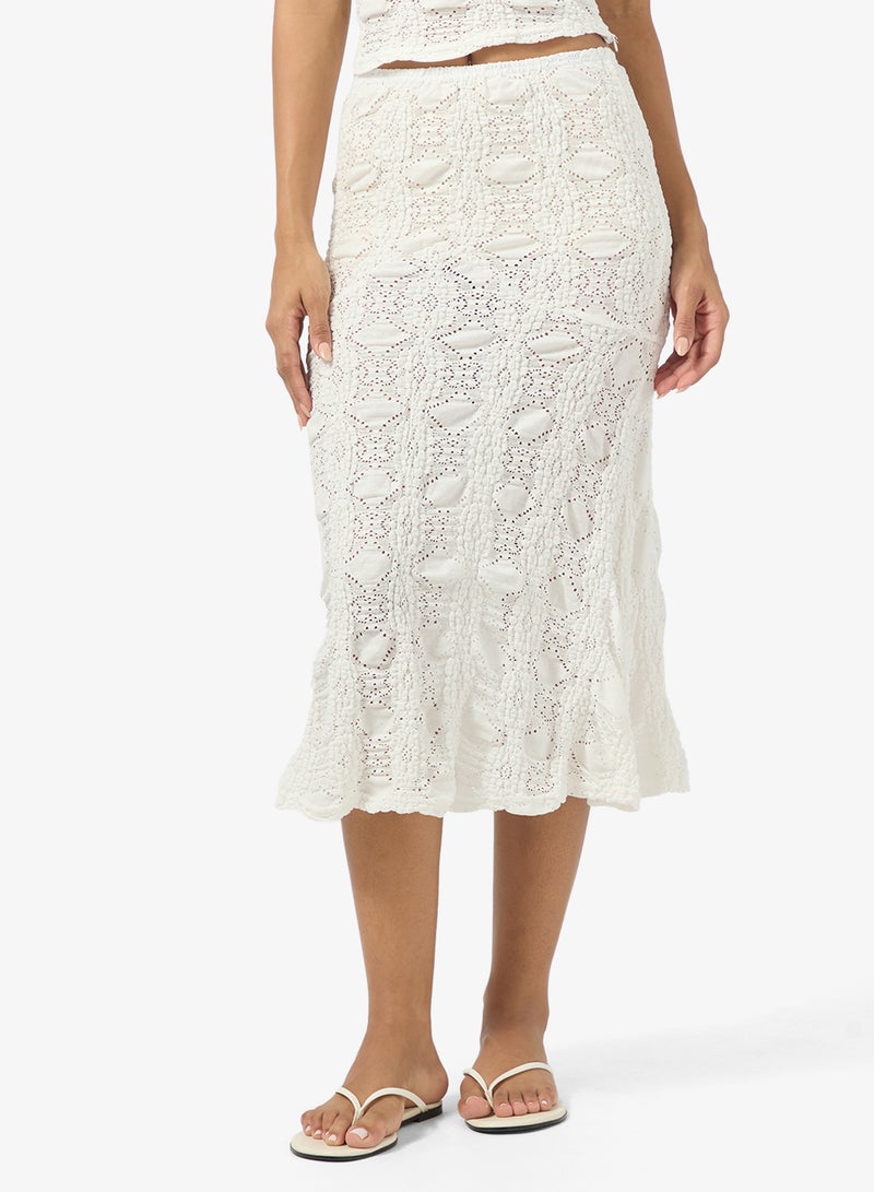 جينجر طقم كروشيه محبوك بلوزة وتنورة - Image 4