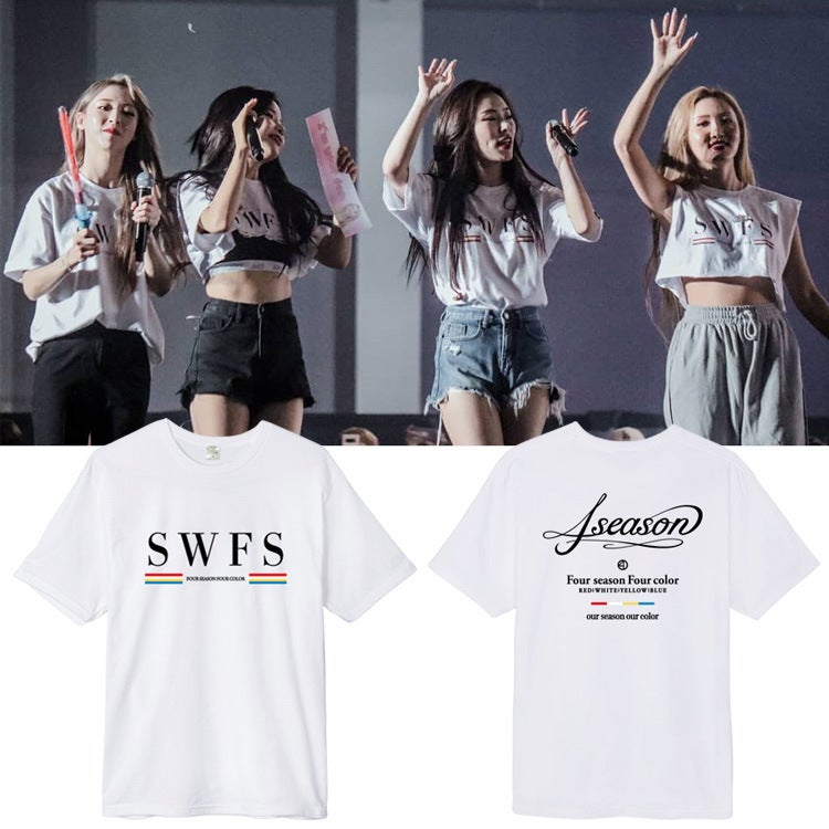 Mamamoo 4Season Concert Around Jin Rong Xianmeixing Ding Huiren An Huizhen Same Short-Sleeved T-Shirt - Image 2