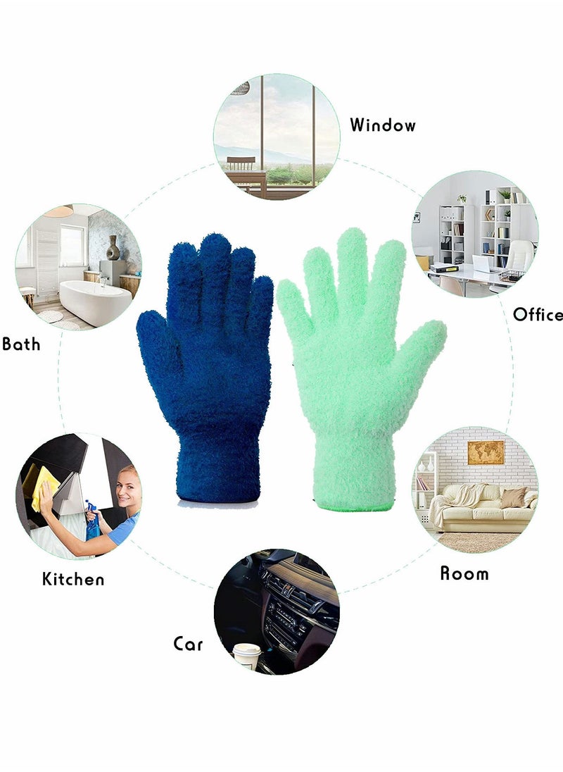 SYOSI - 4 Pairs Microfiber Dusting Cleaning Gloves Washable Mittens for House Trucks and Cars Nice Mirrors Lamps Window - Image 1