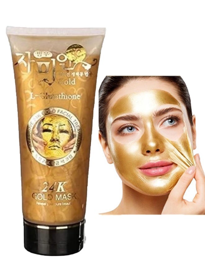 24كاي جولد 24 ك قناع الوجه الذهبي 220 مل، تنظيف المسام وإزالة الرؤوس السوداء وحب الشباب تقشير قناع الوجه، تحسين الجلد الجاف وخطوط جميلة، قناع الترطيب - Image 1