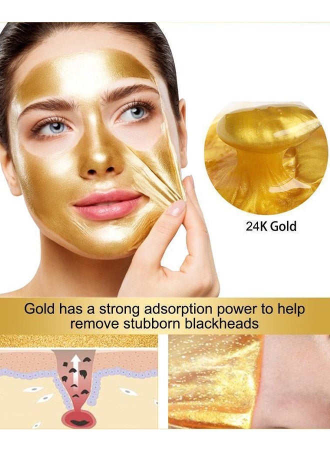24كاي جولد 24 ك قناع الوجه الذهبي 220 مل، تنظيف المسام وإزالة الرؤوس السوداء وحب الشباب تقشير قناع الوجه، تحسين الجلد الجاف وخطوط جميلة، قناع الترطيب - Image 4