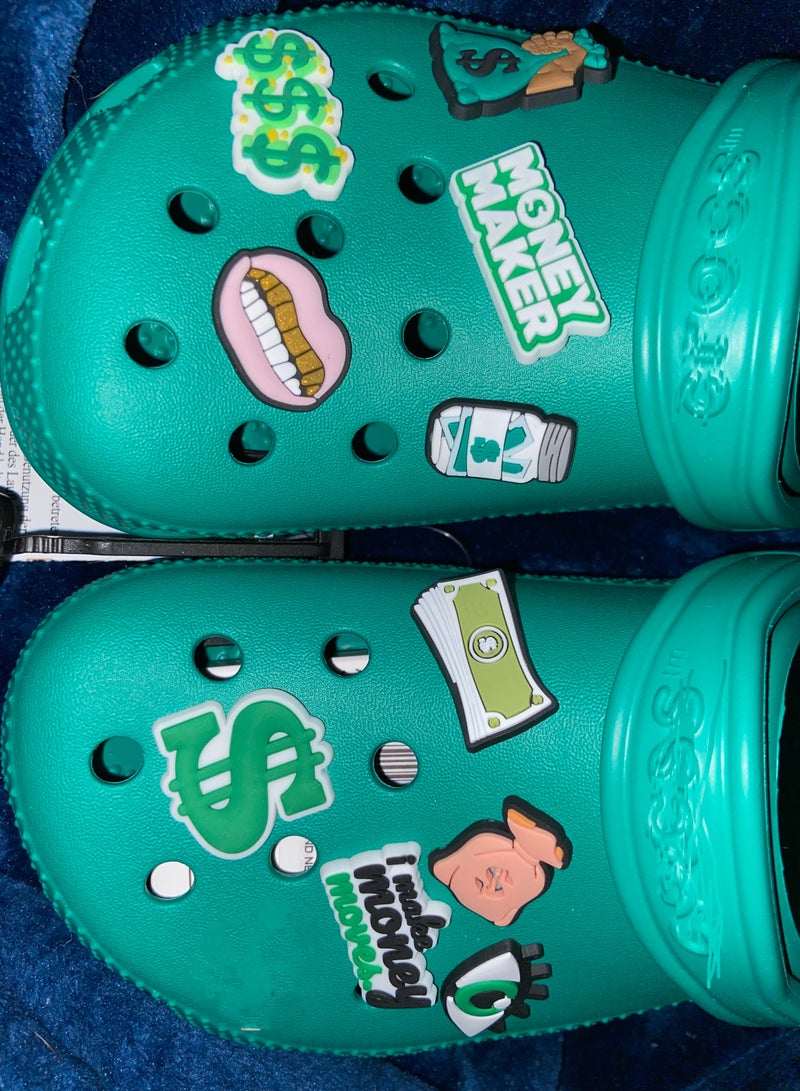 Excefore زينة أحذية كروك، 14 قطعة إكسسوارات كروك كارتونية للأحذية، زينة من PVC لأسورة المعصم للرجال والنساء والأطفال والفتيات والممرضات والبالغين وهدايا حفلات - Image 2