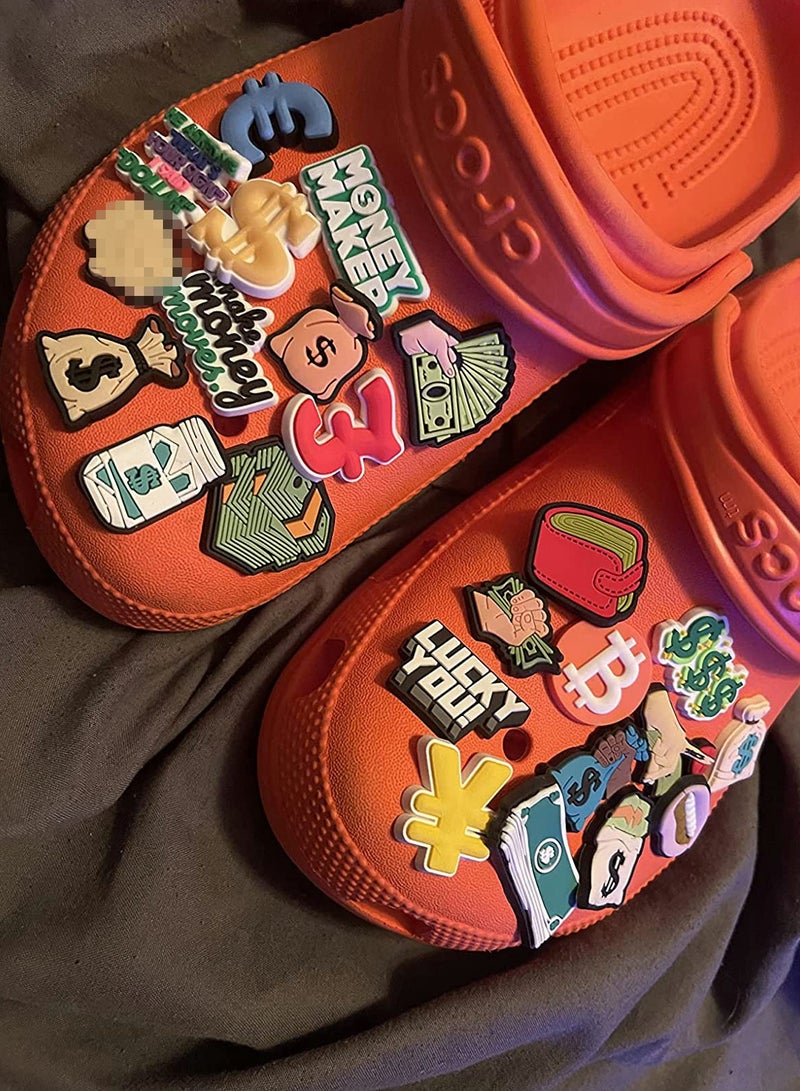 Excefore زينة أحذية كروك، 14 قطعة إكسسوارات كروك كارتونية للأحذية، زينة من PVC لأسورة المعصم للرجال والنساء والأطفال والفتيات والممرضات والبالغين وهدايا حفلات - Image 4