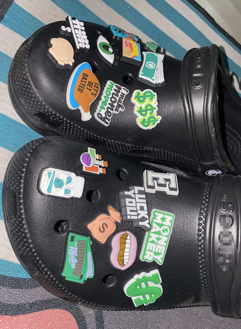 Excefore زينة أحذية كروك، 14 قطعة إكسسوارات كروك كارتونية للأحذية، زينة من PVC لأسورة المعصم للرجال والنساء والأطفال والفتيات والممرضات والبالغين وهدايا حفلات - Image 3