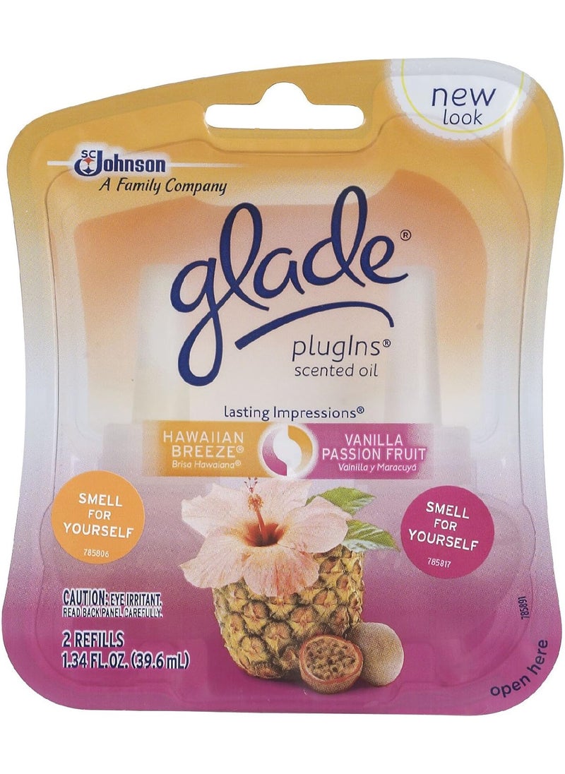 Glade Glade 70498 Tropical Scents PlugIns Scented Oil Refills 2 Count 
