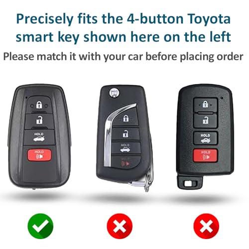 Autobase Silicone Key Fob Cover for Toyota Camry RAV4 Highlander Avalon C-HR Prius Corolla GT86 Smart Key | Car Accessory | Key Protection Case 2 Pcs (Black and Pink) - Image 2