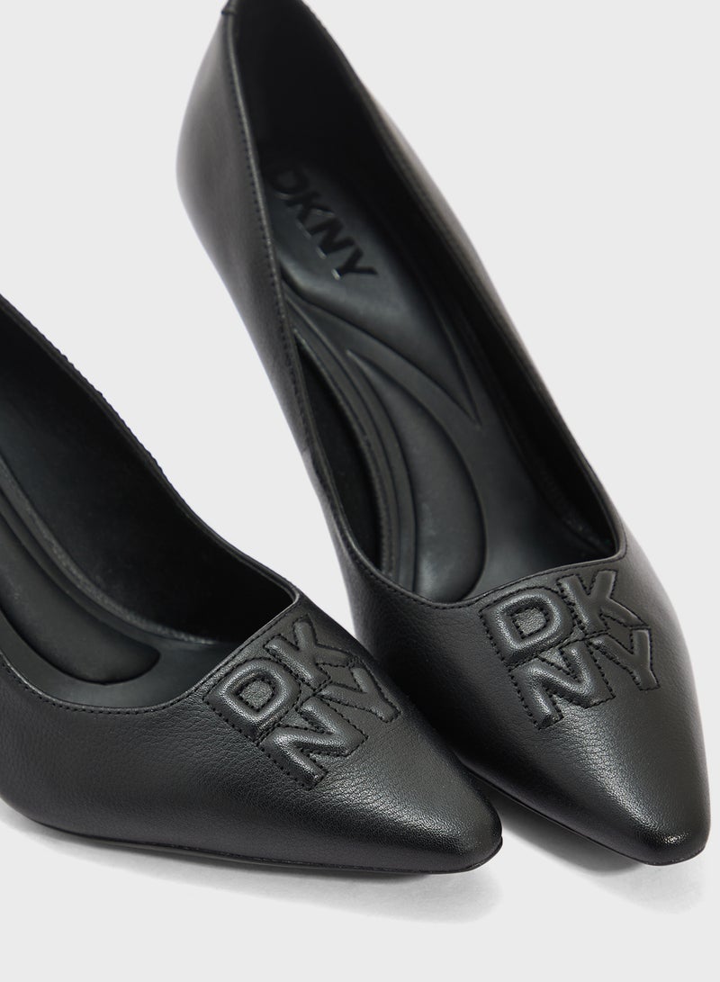 DKNY Nella Close Toe Mid Heel Pumps  - Image 4