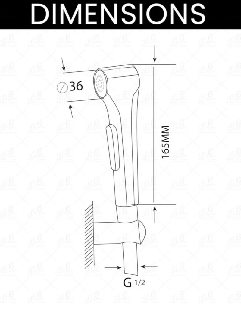 B Bagno Bidet Sprayer by B.B.G.NO 22 Bar White Color with Luxury Design Anti-Twist Model No. S FO2 - Image 2