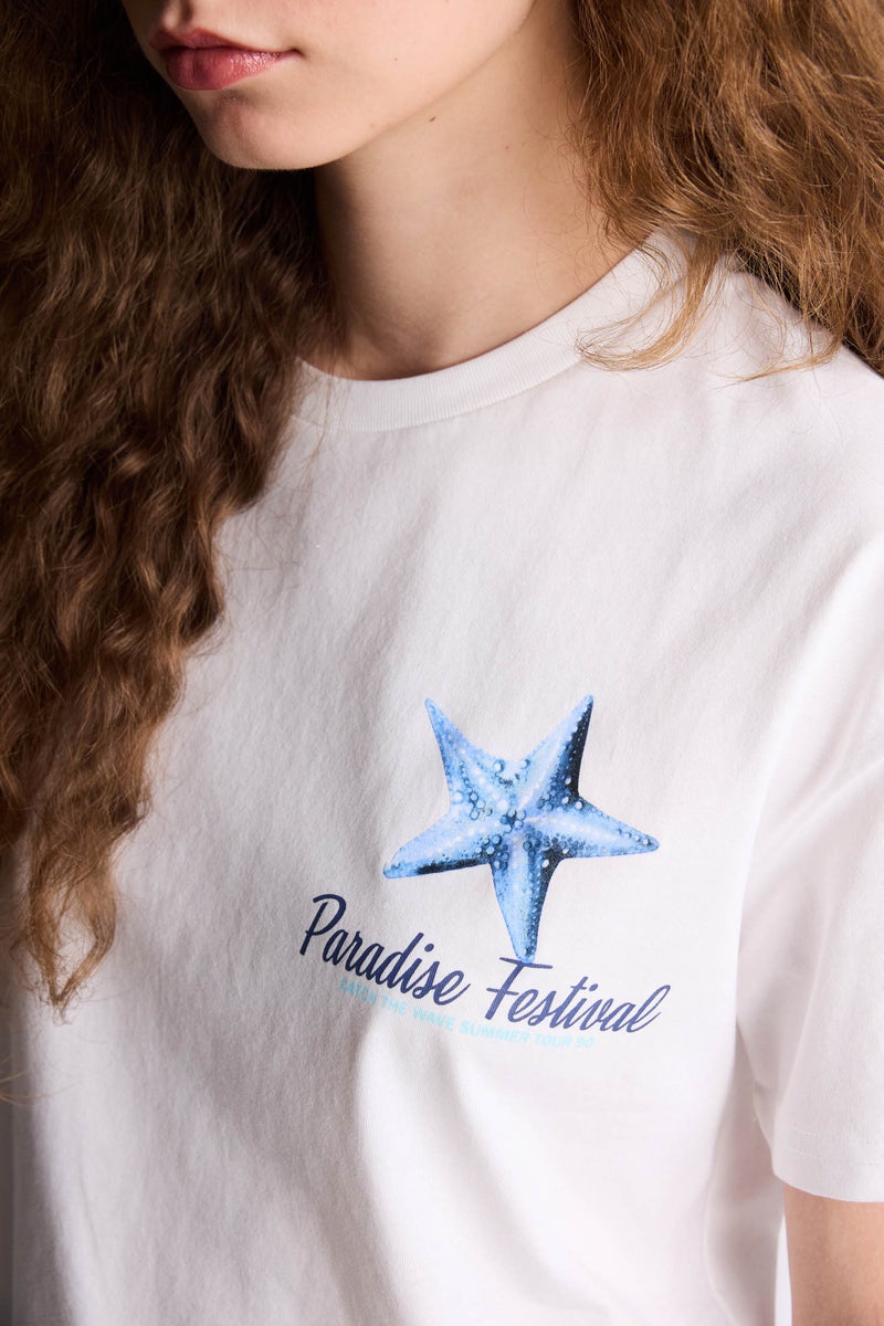 DeFacto White Woman Oversize Back Printed T-Shirt Casual - Image 4