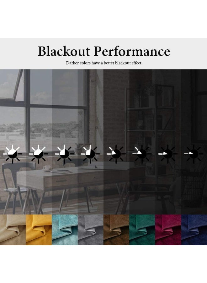 MIULEE 2 Panels Blackout Velvet Curtains Solid Soft Grommet Teal Curtains Thermal Insulated Soundproof Room Darkening Long Black Out DrapesPanels for Living Room Bedroom 52 x 96 Inch Length - Image 5