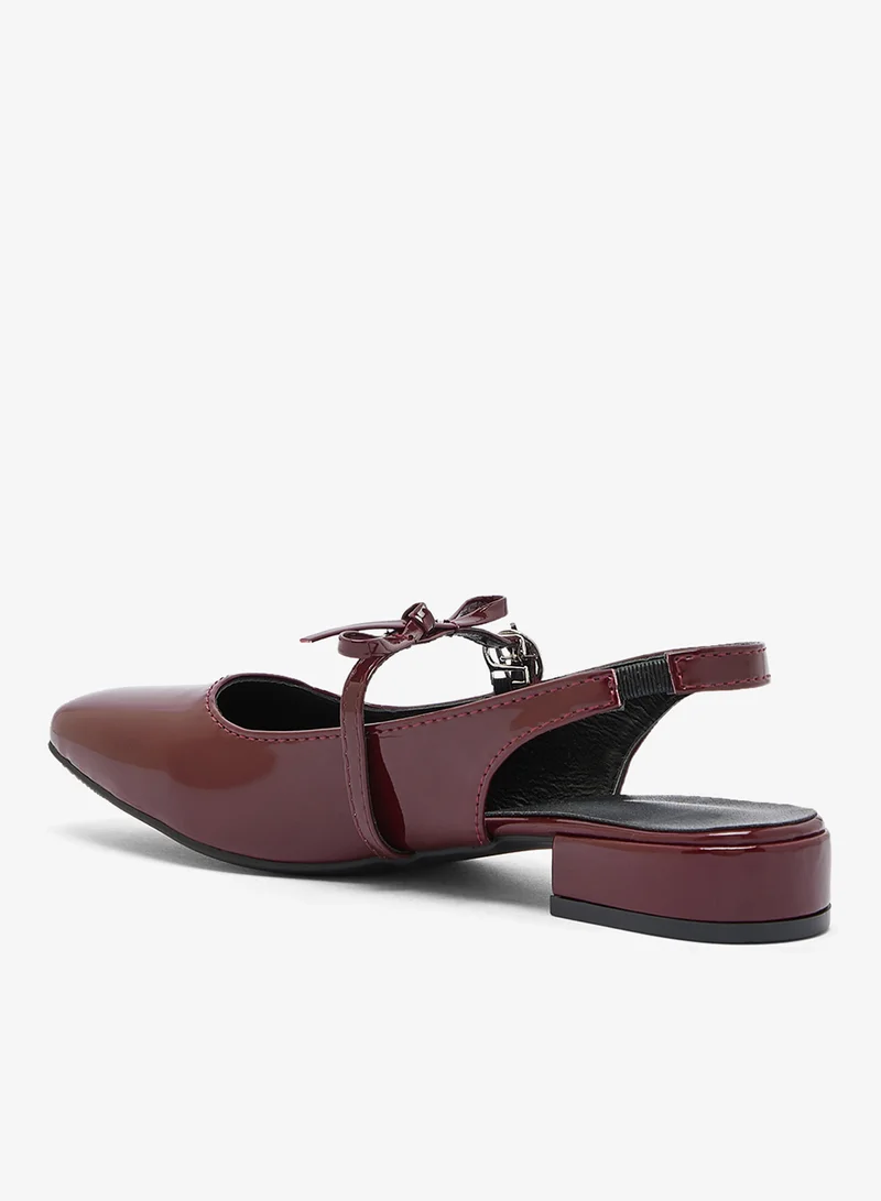Ginger Burgundy Bow Detail Classic Ballet Flats for Women | Best Price UAE
