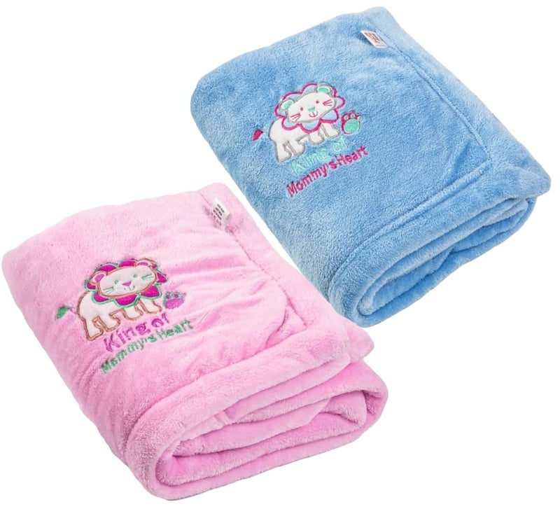 BRANDONN Baby Blankets New Born Double Layer Soft Coral Crib Top Sheet Cum Baby Bath Towel Bed Bedding for Baby Boys and Baby Girls - Image 1
