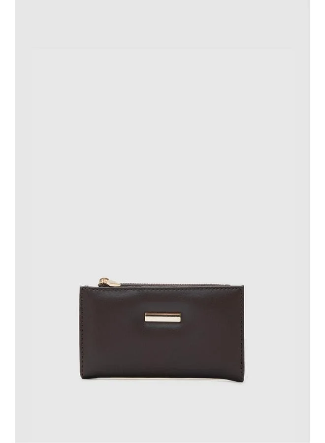 Aster Soft-Textured Women's Wallet Dark Coffee.