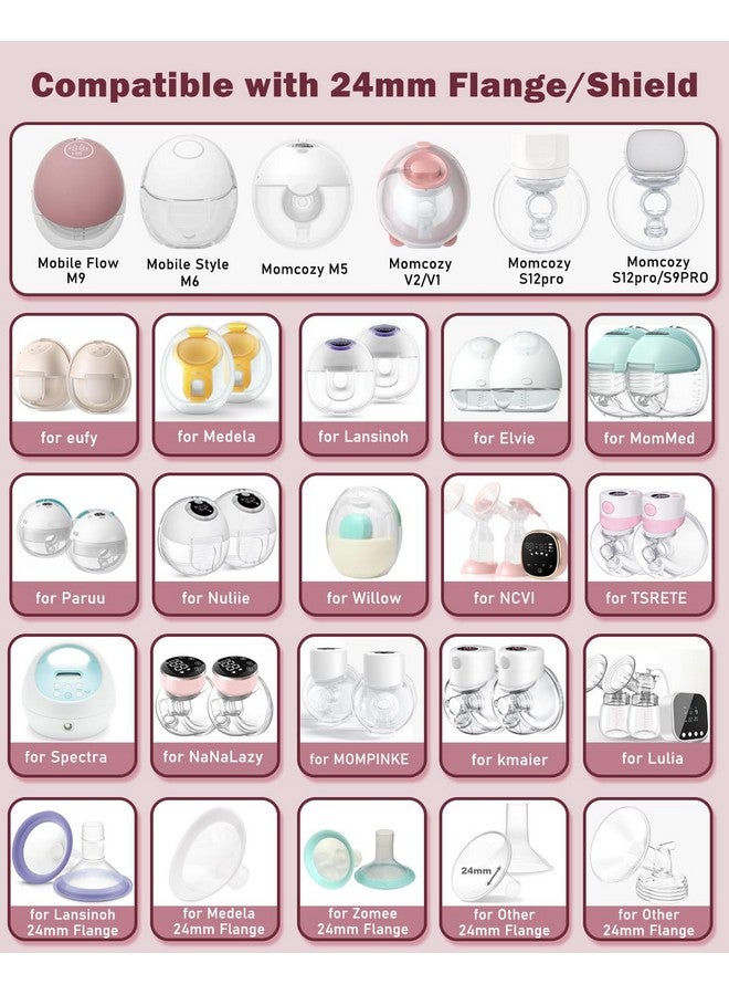 IVARONAL Flange Insert 4PCS 15mm Compatible with Momcozy M9/M6/M5/S12 Pro/V1 Pro/V2 pro, Spectra/Medela/Elvie/NCVI/TSRETE/eufy/Lansinoh/Paruu/MomMed Breast Pump 24mm Shields/Flanges (4pcs-15mm) - Image 1