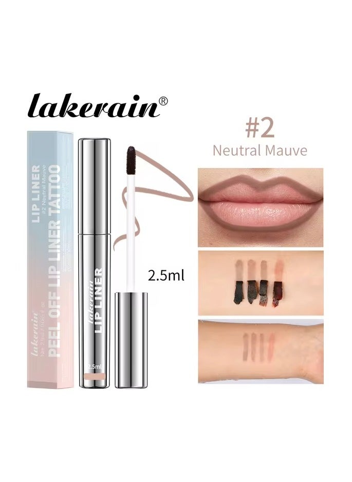 lakerain - Lip Tint Peel Off Lip Liner Tattoo Waterproof Long Lasting Matte Non-Stick Cup Lip Tint Sexy Red Contour Lips MakeUp (Neutral mauve) - Image 1