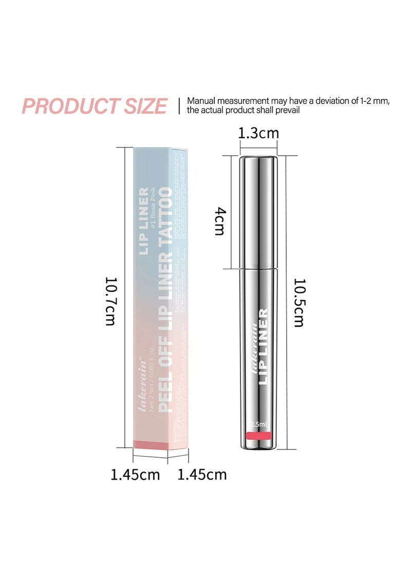 lakerain - Lip Tint Peel Off Lip Liner Tattoo Waterproof Long Lasting Matte Non-Stick Cup Lip Tint Sexy Red Contour Lips MakeUp (Neutral mauve) - Image 1