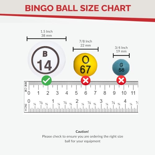 MR CHIPS Professional Bingo Balls 1.5" (38mm), White Single Number, Ping Pong Style Replacement Balls for Manual Bingo Cages & Blower Machines - Image 3