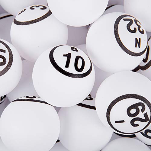 MR CHIPS Professional Bingo Balls 1.5" (38mm), White Single Number, Ping Pong Style Replacement Balls for Manual Bingo Cages & Blower Machines - Image 1