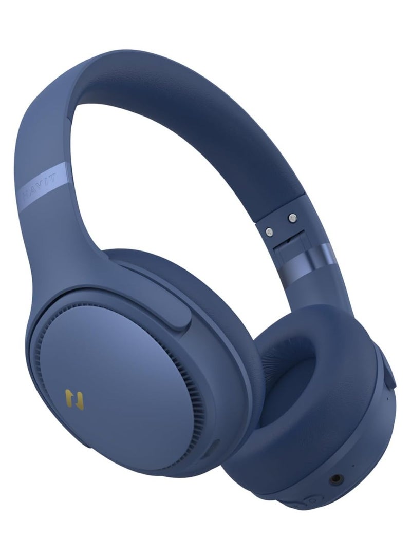 Havit H630BT PRO Bluetooth V5.3 Wireless Headphones, 20dB Active Noise Cancellation Headphones, 50-Hour Battery Life, Dual Device Connection, 40mm Immersive Stereo Sound Headsets for Gym, Running, Gaming - Image 1