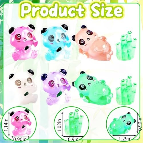 EVDERS 28Pcs Luminous Mini Resin Panda Figurines Cute Miniature Panda Figurines with 6 Bamboos, Glow in The Dark Mini Panda Bamboo Bulk for Cake Toppers Fairy Garden Accessories Aquarium Decor - Image 2