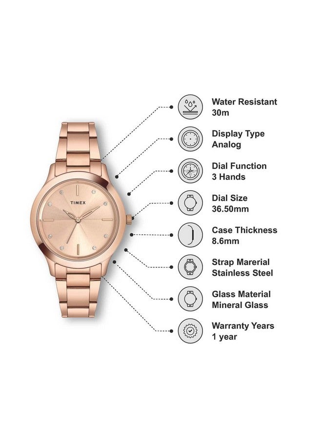 تيميكس ساعة تايمكس انالوج بمينا وردية للنساء - TWEL98SMU07 - Image 2