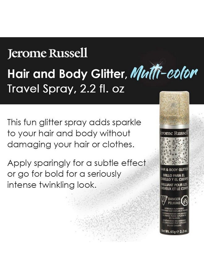 Jerome Russell Temporary Hair And Body Glitter Color Spray Travel Spray Lightweight Adds Sparkly Shimmery Glow Perfect To Use On Hair Skin Or Clothing 2.2 Oz Multi Color X 3 Pack - Image 4