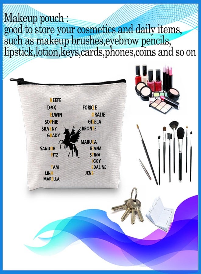 PXTIDY Book Makeup Bag Book Characters Cosmetic Bag KOTLC Novel Inspired Bookish Gift - Image 5