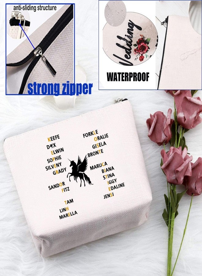 PXTIDY Book Makeup Bag Book Characters Cosmetic Bag KOTLC Novel Inspired Bookish Gift - Image 2