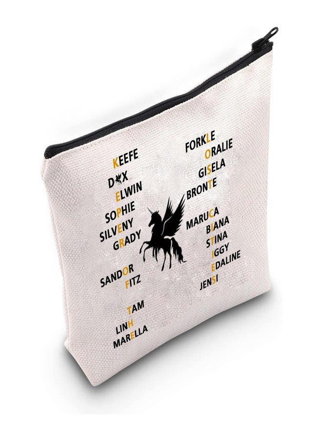 PXTIDY Book Makeup Bag Book Characters Cosmetic Bag KOTLC Novel Inspired Bookish Gift - Image 1
