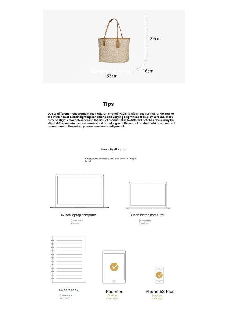 كوتش اوت ليت كوتش سيتي حقيبة حمل مبدع طباعة نسائية أزياء متعددة الوظائف سعة كبيرة حقيبة حمل كبيرة الحجم - Image 4