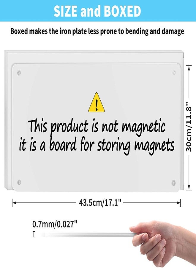 Bonnary Magnetic Board,17.1" x 11.8" Magnet Display,for Magnets and Bulletin Board,Suitable for Wall, Refrigerator, Compartment, Cabinet etc,Comes with Dual Lock Tape for Easy Hanging (silver1） - Image 2