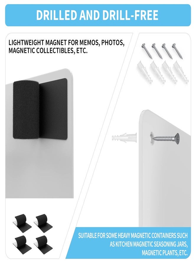 Bonnary Magnetic Board,17.1" x 11.8" Magnet Display,for Magnets and Bulletin Board,Suitable for Wall, Refrigerator, Compartment, Cabinet etc,Comes with Dual Lock Tape for Easy Hanging (silver1） - Image 3